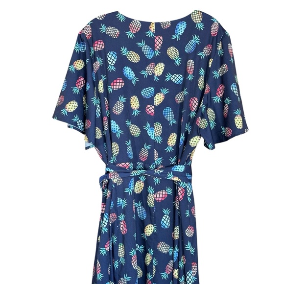 Hutch for Anthropologie Rainbow Pineapple Print Wrap Maxi Dress Women’s Size 2X - Picture 6 of 12